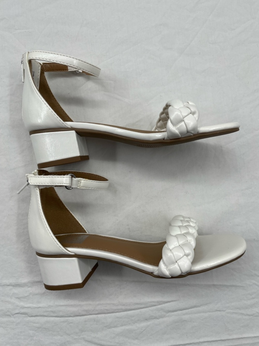 NEW! Dolce Vita Gretta White Braided Ankle-Strap Block Sandals. Girl’s 2. - Picture 9 of 12
